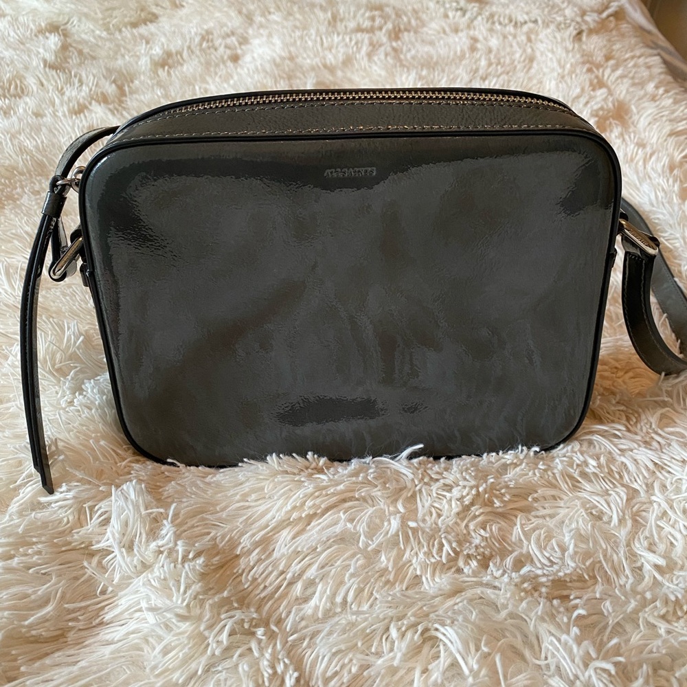 All Saints Captain Lea crossbody - grey patent